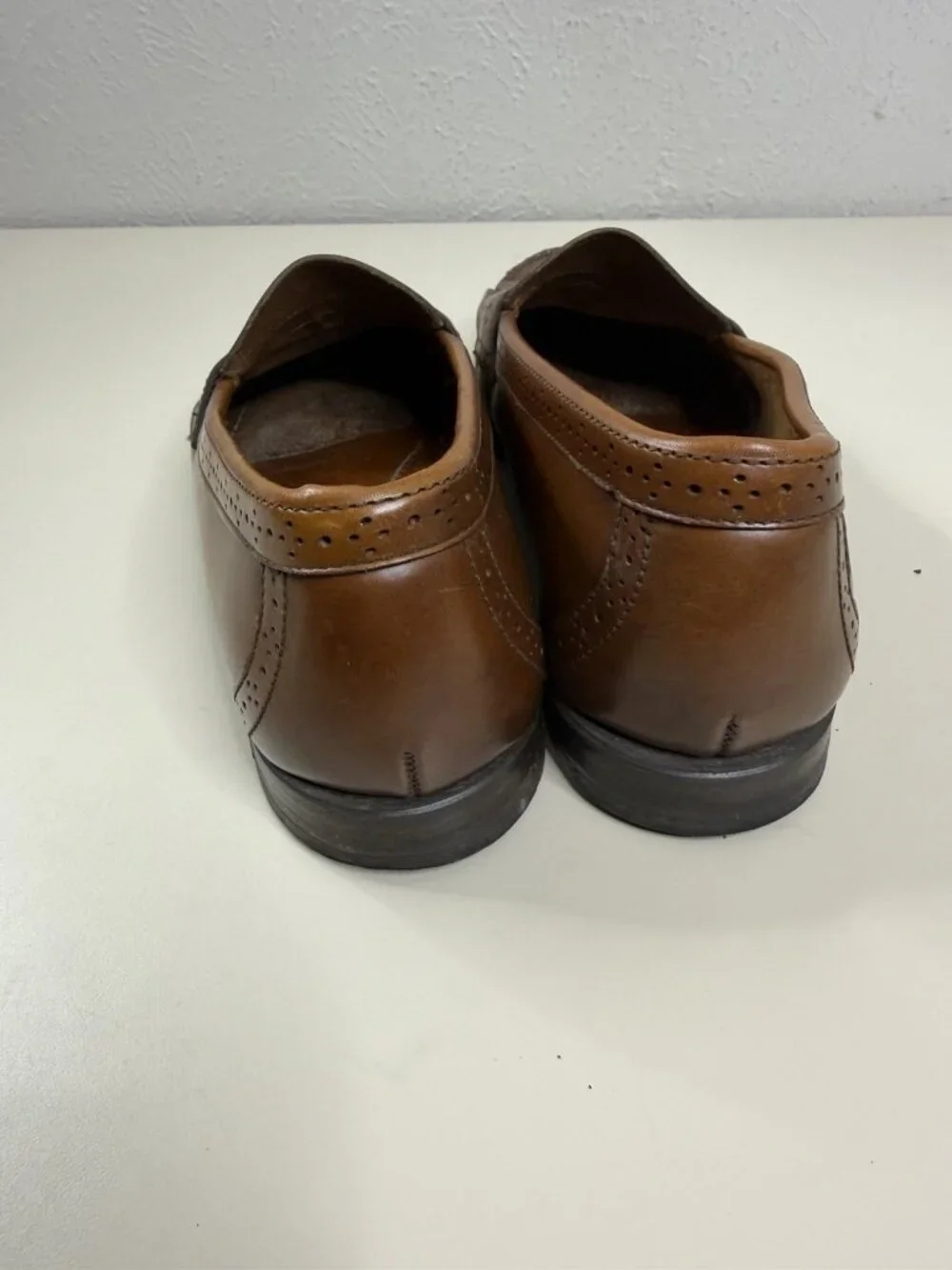 VTG Cole Haan Loafers Men 11 D Brown Leather Kiltie Slip On Dress Shoe EUC